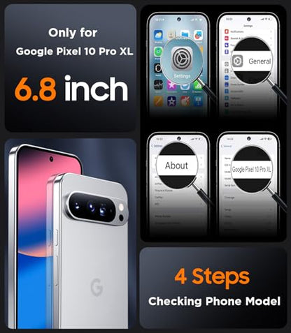 SPIDERCASE Designed for Google Pixel 10 Pro XL Case, Black - color: Black, size: Pixel 10 Pro XL