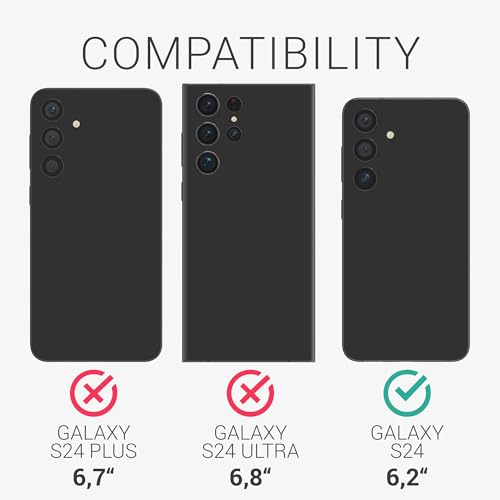 kalibri Aramid Fiber Case Compatible with Samsung Galaxy S24 - Case Super Slim Strong Protective Phone Cover - Black Matte - size: Galaxy S24