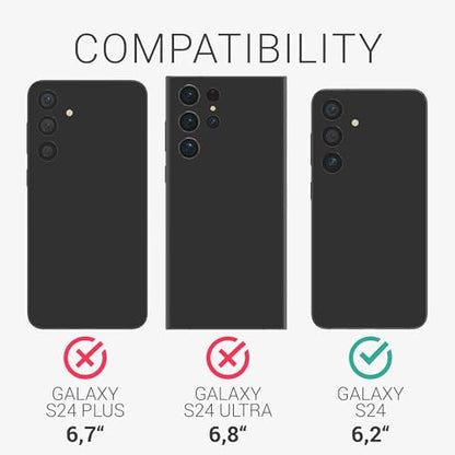 kalibri Aramid Fiber Case Compatible with Samsung Galaxy S24 - Case Super Slim Strong Protective Phone Cover - Black Matte - size: Galaxy S24