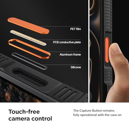 VRS DESIGN Quickstand Pro for iPhone 17 Pro Max Case (2025), [Magnetic Charging Compatible] Strong Magnet Ring Kickstand, Heavy Duty Rugged Shockproof Protective Cover (Matte Black) - color: Matte Black