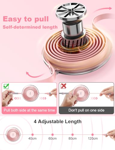 3-in-1 Retractable Multi Charging Cable, 100W Fast Charging USB-C/A to Lightning/USB-C/Micro USB for iPhone 16, 15, 14 Pro Max, Samsung Galaxy, Kindle, Travel Charger for Multiple Devices (Pink)