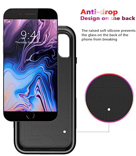 Diverbox Case [Shockproof] [Dropproof] [Dust-Proof],Heavy Duty Protection Phone Cover for Apple iPhone 8 Plus & 7 Plus (Black) - color: Black