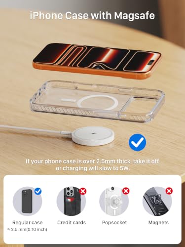 Magsafe Charger Magnetic Wireless Charge iPhone: Strong Magnet Charging Pad - color: White