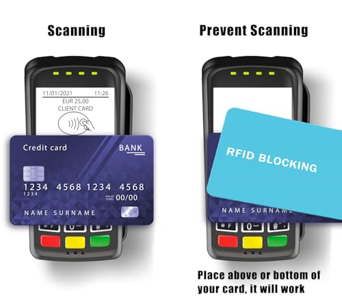 RFID Blocking Card - 3 Pack, Contactless NFC Credit Card ID Protection Safe Bank Card Passport Entire Wallet Purse Shield Protector Blocker Guard (Pack of 3, Teal) - color: Teal/3 cards