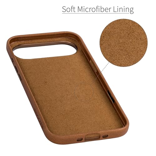 Dockem Genuine Leather Card Case for iPhone 17 Air with Camera Control Button and Stitched-on Wallet with 2 Holder Slots (Light Brown, M2GL) - color: Light Brown, size: 17 Air