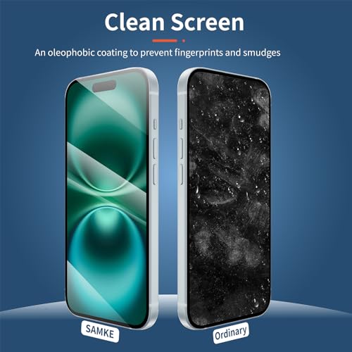 SAMKE 3Pcs Screen Protector for iPhone 15/15Pro and iPhone16 Tempered Glass - size: iPhone 16 and iPhone 15/15Pro