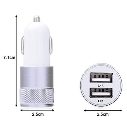 Car Charger,Sicodo 3.4A 2 Pack USB Smart Port Charger - color: Slive