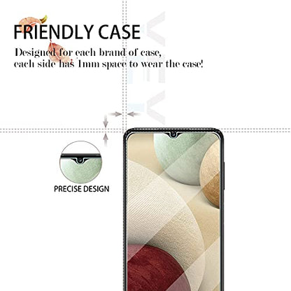Galaxy A12 HD Clear Tempered Glass Screen Protector + Camera Lens Protectors, [2+2 Pack] [3D Glass] [Bubble-Free] [Anti-Glare] Screen Protector Glass For Samsung Galaxy A12 - size: Galaxy A12