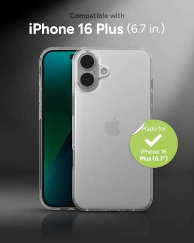 ZAGG Crystal Palace Lite Case for iPhone 16 Plus - Ultra-Slim, Ultimate Drop Protection with Graphene Reinforcement, Anti-Yellowing Technology, Wireless Charging Compatible, Recycled Materials, Clear - size: iPhone 16 Plus, style: Without Magsafe