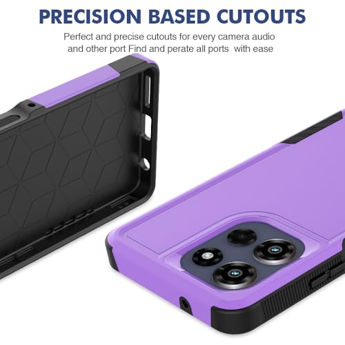 for Motorola Moto G Power 2026 / Moto G Power 2025 Case: Dual Layer Protective Heavy Duty Cell Phone Cover Shockproof Rugged with HD Screen Protector Military Protection Bumper Tough, Purple - color: Purple (PC) + Black (TPU)