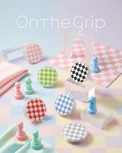 Trendy Checkerboard Phone Grip - Sleek, Expandable, Collapsible - Non-Slip, Durable, Universal Fit - Ideal for Style-Conscious Users (Green)