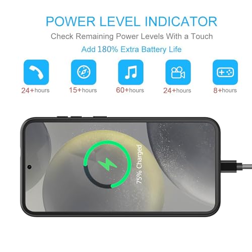 Battery Case for Galaxy S24 Plus, Upgraded 12000mAh Portable Protective Wireless Charging Case Compatible with Galaxy S24 Plus 5G (6.7 inch) Rechargeable Extended Battery Pack Charger Case (Black) - size: Galaxy S24 Plus -12000mAh