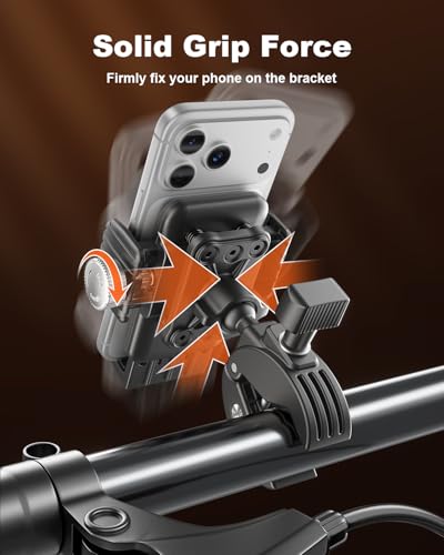 SUPERONE Motorcycle Bike Phone Mount with Upgrade Vibration Dampener - color: Polished Black