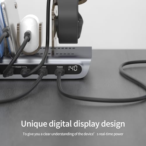 Unitek 140W 10-Port USB C Charging Station with Digital Display