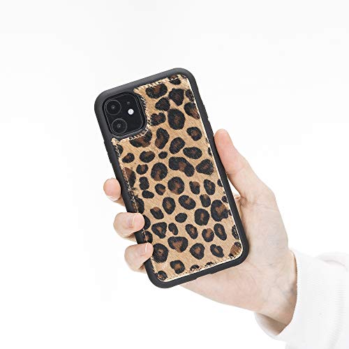 Venito Lucca Leather Case Compatible with iPhone 11 (6,1 inch) – Extra Secure with Padded Back Cover - Furry Leopard - color: Furry Leopard, size: iPhone 11