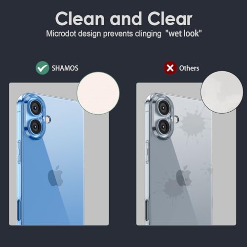 Shamo's Clear TPU Case for iPhone 16 Plus – with Camera Protection, Ultra Slim, Shockproof, Anti-Yellowing, Scratch-Resistant, Wireless Charging Compatible, Enhanced Grip (for iPhone 16 Plus) - size: For iPhone 16 Plus