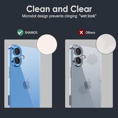 Shamo's Clear TPU Case for iPhone 16 Plus – with Camera Protection, Ultra Slim, Shockproof, Anti-Yellowing, Scratch-Resistant, Wireless Charging Compatible, Enhanced Grip (for iPhone 16 Plus) - size: For iPhone 16 Plus