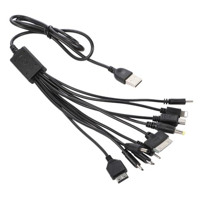 Cutwif 10 in 1 Multi Charging Cable, Universal Multiple Charging Cord Cable with 10 Ports for Cell Phones Speaker MP3 MP4 & More