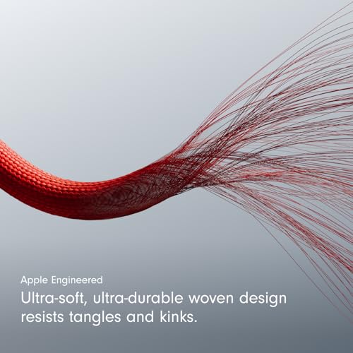 Beats USB-C to USB-C Woven Cable Fast Charging Durable/Tangle-Free Compatible Charger for Apple & Android Devices (1.5 m, 5 ft) - Rapid Red - color: Rapid Red, size: 5 ft, style: USB-C to USB-C