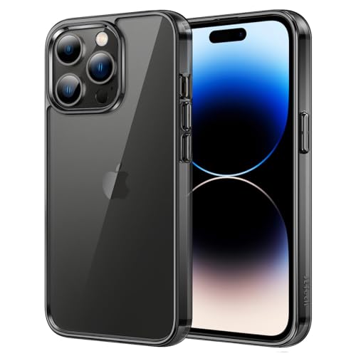 JETech Case for iPhone 14 Pro, Anti-Yellowing, Black | Shockproof Protection, Scratch Resistant Hard PC Back, Durable Transparent TPU Bumper - color: Black, size: iPhone 14 Pro