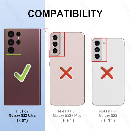 HOOMIL Case for Samsung Galaxy S22 Ultra 5G 6.8-Inch, Non-Yellowing, Drop Protection, Anti-Scratch Transparent Hard Back Phone Cover - Crystal Clear - color: Clear, size: Samsung Galaxy S22 Ultra
