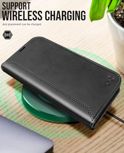 OCASE Compatible with iPhone 16 Pro Wallet Case, PU Leather Flip Folio Case with Card Holders RFID Blocking Kickstand [Shockproof TPU Inner Shell] Phone Cover 6.3 Inch 2024, Retro Graphite | RFID Blocking, Flip Case, Magnetic Clasp, PU Leather Wallet Case