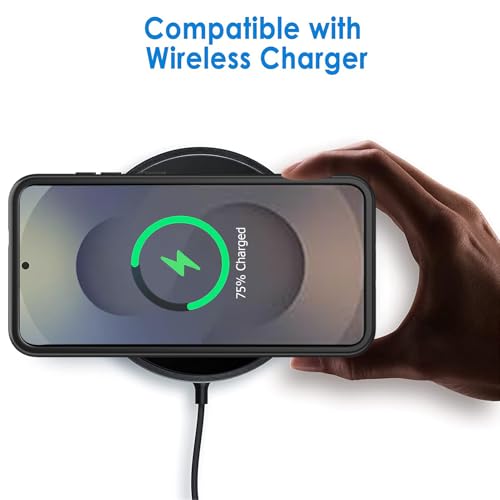 Battery Case for Galaxy S25, 10000mAh High Capacity Rechargeable Portable Protective Extended Charger Cover Compatible with Galaxy S25 (6.2 inch) Wireless Charging Case with Screen Protector-Black - size: Galaxy S25