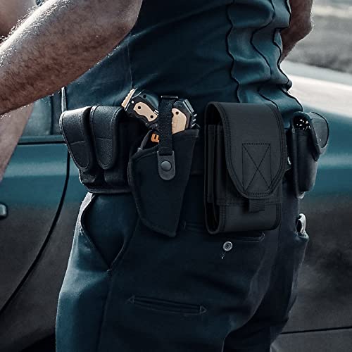 Double Capacity Phone Holster Tactical MOLLE Pouch Compact Waist Belt Bag for iPhone 13 Pro Max/XS Max, Size Large - color: Black