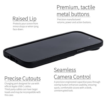 Dockem Genuine Leather Card Case for iPhone 17 Air with Camera Control Button and Stitched-on Wallet with 2 Holder Slots (Black, M2GL) - color: Black, size: 17 Air