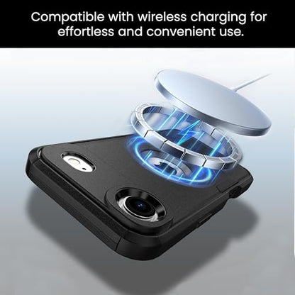 MXX Case for iPhone 17 Air, Heavy Duty 3 in 1 Wing Design Protective Cover with [Magnetic with MagSafe] Drop Proof Phone Case (Black) - color: Black, size: iPhone 17 Air