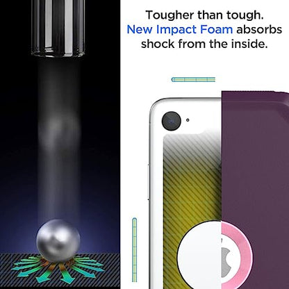 AICase for iPhone SE Case 3rd & 2nd Generation, for iPhone SE 2022/2020 Built-in Screen Protector Heavy Duty Protective Shockproof 3-Layer Full Body Rugged Phone Cover, Night Purple/Pink - color: Night Purple/pink
