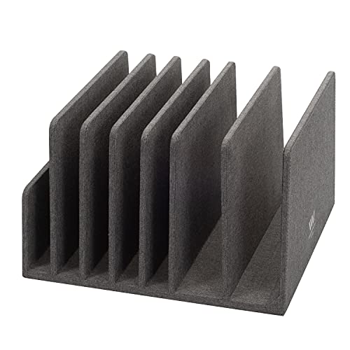 MobileVision Executive Dark Gray Device Organizer for Smartphones, Tablets and Laptops, 7 Slots with Extra Wide Slots for Laptops - color: Dark Gray, 7 -Slot