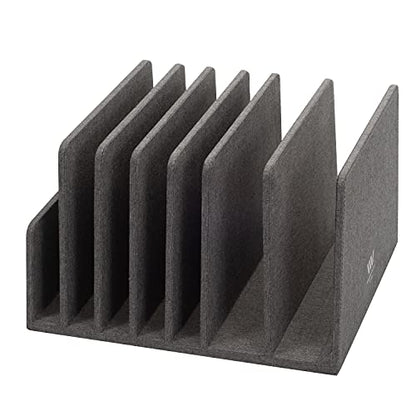 MobileVision Executive Dark Gray Device Organizer for Smartphones, Tablets and Laptops, 7 Slots with Extra Wide Slots for Laptops - color: Dark Gray, 7 -Slot