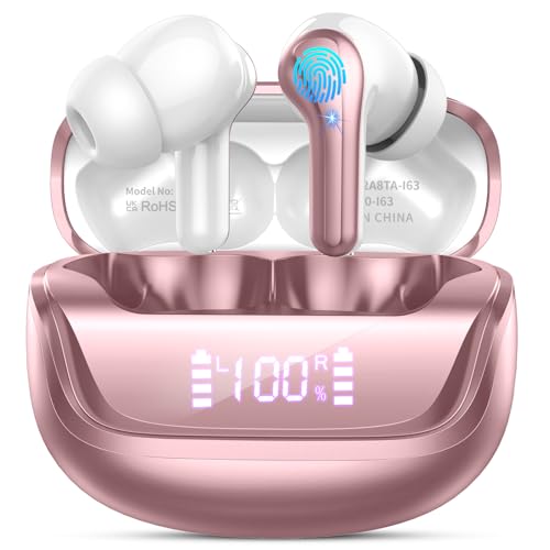 Wireless Earbuds, Bluetooth 5.4 Headphones, 50H Playtime in Ear Earphones - color: Rose gold