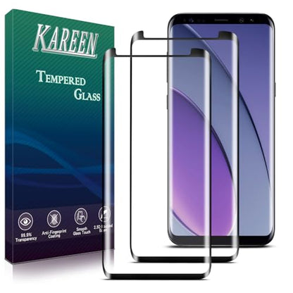 KAREEN 2 Pack Screen Protector for Samsung Galaxy S9 Plus Tempered Glass - size: Galaxy S9 Plus 6.2-inch
