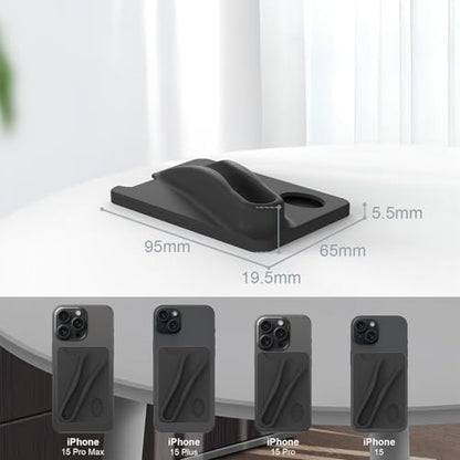 DOB SECHS Silicone Lip Holder with Card Holder Compatible with Summer Fridays, Tower 28, Laneige Lipstick Lip Glaze Phone Case Back Stick On Holder for iPhone and Android Smartphones, Black - color: Black, size: Small