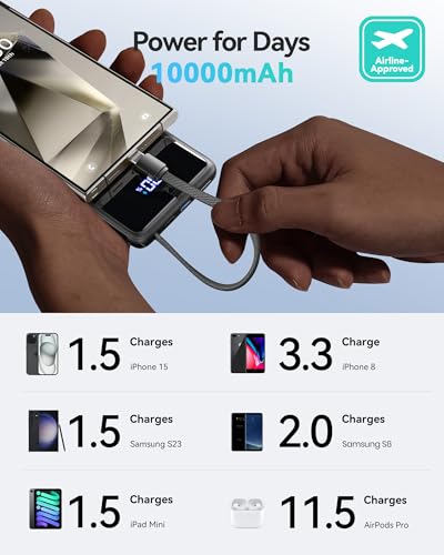 INIU Portable Charger, Smaller 45W Fast Charging Power Bank, 10000mAh Black - color: Black, size: 10000mAh