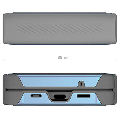 Ghostek Atomic Slim Galaxy Z Flip 4 Case - Clear Back with Iridescent Aluminum Bumper, Shockproof & Dual-Layer Protective Phone Case, Phone Cover Designed for 2022 Samsung Z Flip 4 (6.7") (Prismatic) - color: Prismatic, size: Galaxy Z Flip 4
