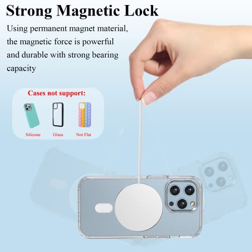 Universal MagSafe Ring, 2 PCS Magnet Sticker Magnetic Adapter Ring - color: White