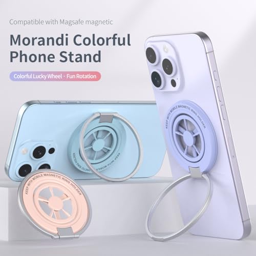 Magnetic Phone Ring Holder for MagSafe, Aesthetic Fidget Spinner Phone Grip - color: Pink