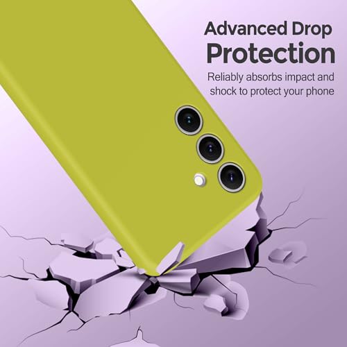 Liquid Silicone Case for Samsung Galaxy S24 5G SM-S921U/S921W, Slim Shockproof Cover for Samsung Galaxy S24 2024, Yellow - color: Yellow Green