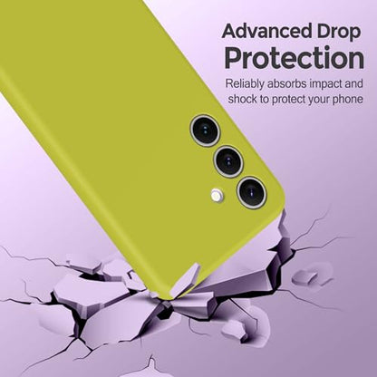 Liquid Silicone Case for Samsung Galaxy S24 5G SM-S921U/S921W, Slim Shockproof Cover for Samsung Galaxy S24 2024, Yellow - color: Yellow Green