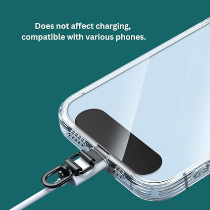 Minimalist 360° Rotatable Phone Tether Tabs (2-Pack) – Durable Stainless Steel with Protective Film to Prevent Scratches on Your Phone's Back, Black - color: 05 Stainless Steel - Black