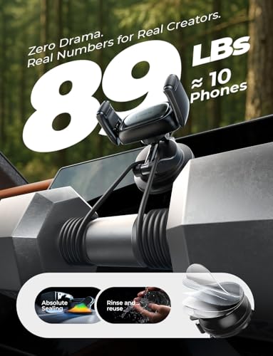 LISEN Suction Phone Mount for Car, [Ultra Suction & 95% Cases Friendly] Car Phone Holder Mount Vacuum Dashboard Phone Holder, Car Cell Phone Holder for iPhone 17 16 15 14 Pro Max Air Galaxy S26 S25 - color: White