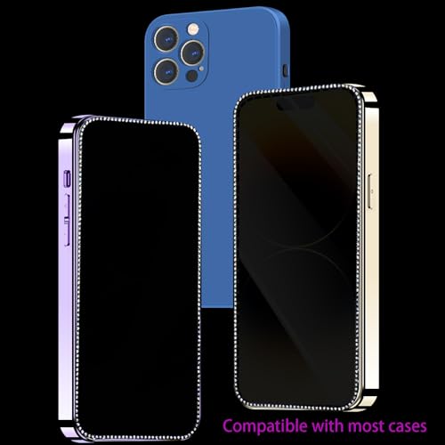 2PCS Glitter Privacy Screen Protector Suit for iPhone 17/iPhone 17 Pro/iPhone 16Pro, Anti-spy Diamond Bling Shiny Sparkling Tempered Glass Suit for iPhone 17/iPhone 17 Pro/iPhone 16 Pro 6.3Inch - size: for iPhone 17/17 Pro/16 Pro