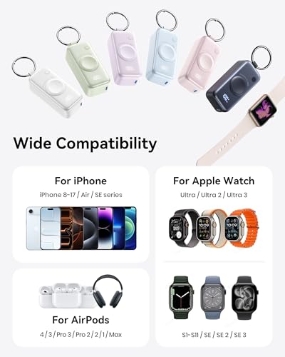 INIU SnapGo Portable Charger, 5000mAh Mini Power Bank for Apple Watch - color: White