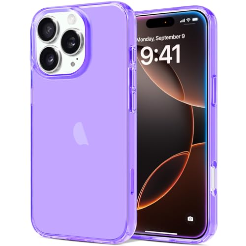 JJGoo Compatible with iPhone 16 Pro Case Clear, Soft Transparent TPU Cover, Slim Thin Shockproof Phone Case for iPhone 16 Pro 6.3-Inch, Purple - color: Purple, size: for iPhone 16 Pro