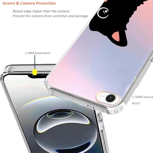 for iPhone 17e & 16e Case: Slim Clear Matte Cute Flowers Floral Design for Girls Women Military Grade Drop Protection TPU Bumper Shockproof Silicone Phone Cover (Cat Ear) - color: Fun Cat Ear