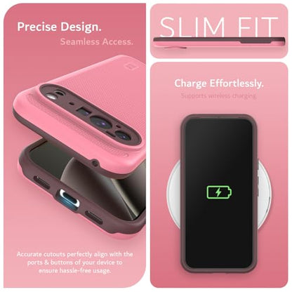 TUDIA MergeGrip [Military Grade] Cases for Google Pixel 10 Pro XL (2025), [Drop Tested] Dual-Layer Shockproof Rugged Slim Anti-Slip Heavy Duty Protective Phone Case Pixel Pro 10 XL Cover – Smokey Pink - color: Smokey Pink, size: Pixel 10 Pro XL