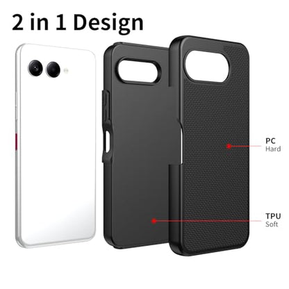 for T-Mobile REVVL 8 Phone Case with Tempered Glass Screen Protector,Dual Layer Heavy Duty Shockproof Protection Cover (Black) - color: Black